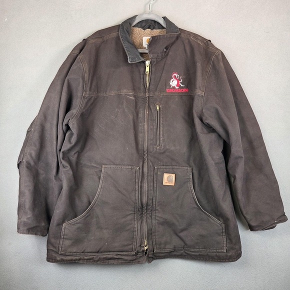 Carhartt Jacket Mens XL Sandstone Ridge Coat Sherpa Lined Duck